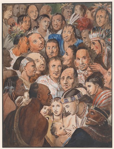 Tableau of Indian Faces by Johann Ludwig Krimmel